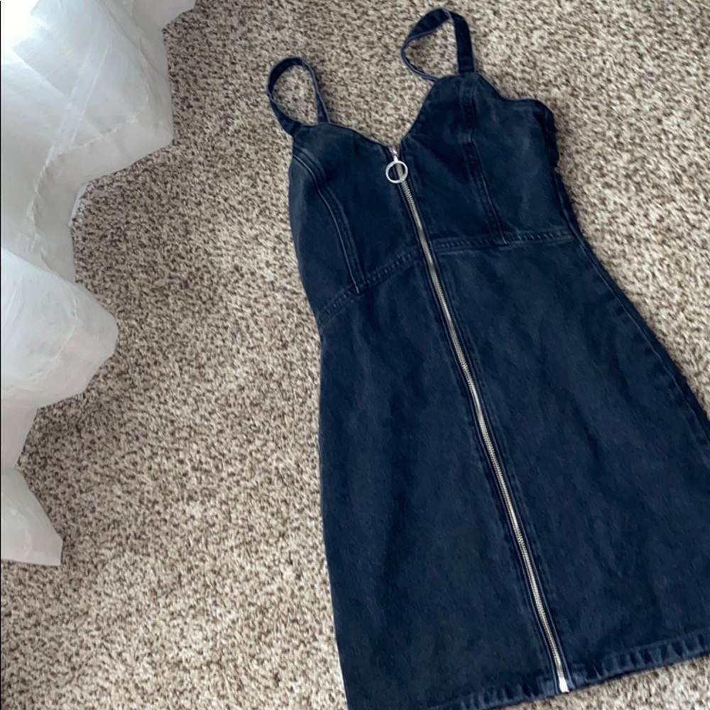 black jean dress